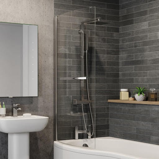 Ceramica Curved Shower Bath Screen with Rail Price Comparisons | Compare The Build