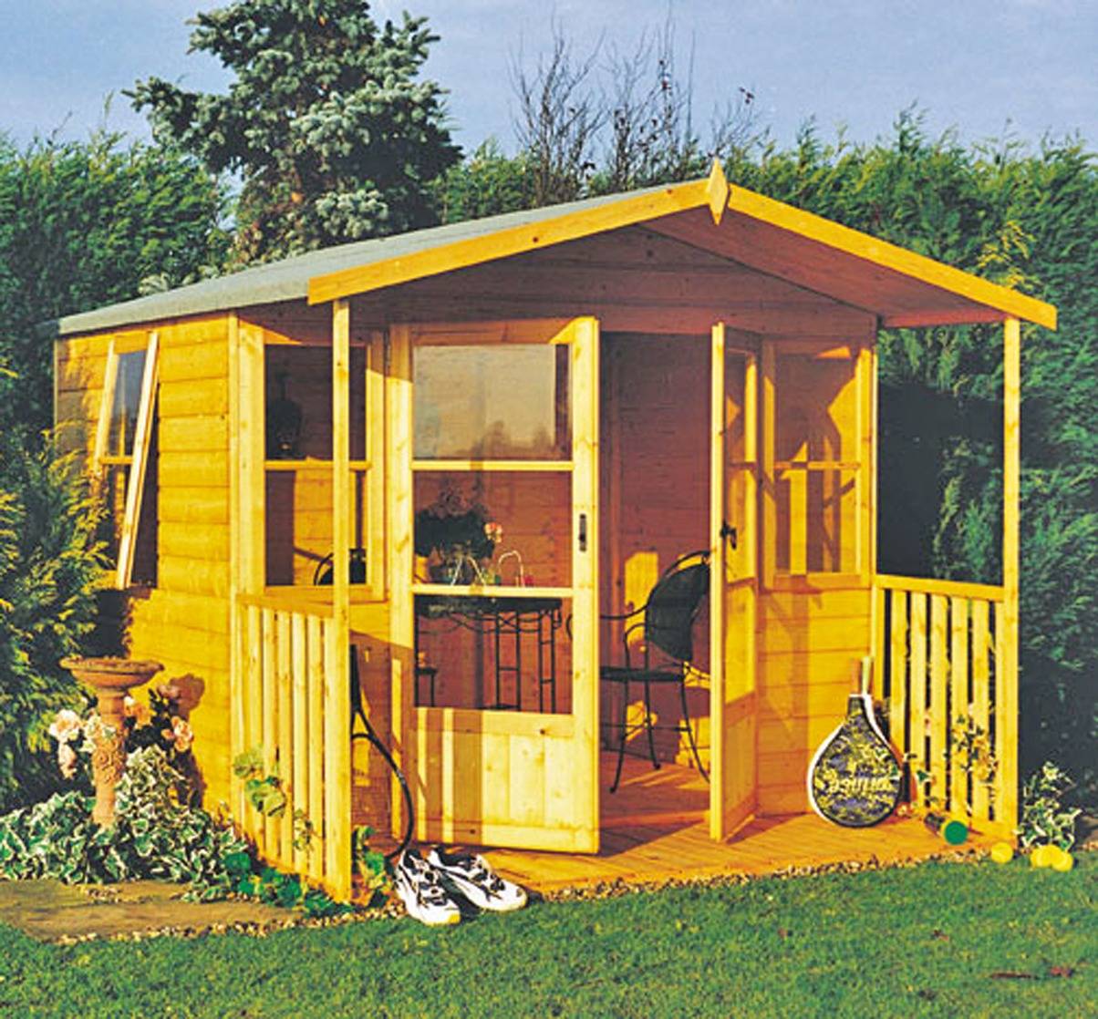 Shire Milton inc Veranda Summerhouse 9ft x 8ft (2.74m x 2.43m) Price Comparisons | Compare The Build