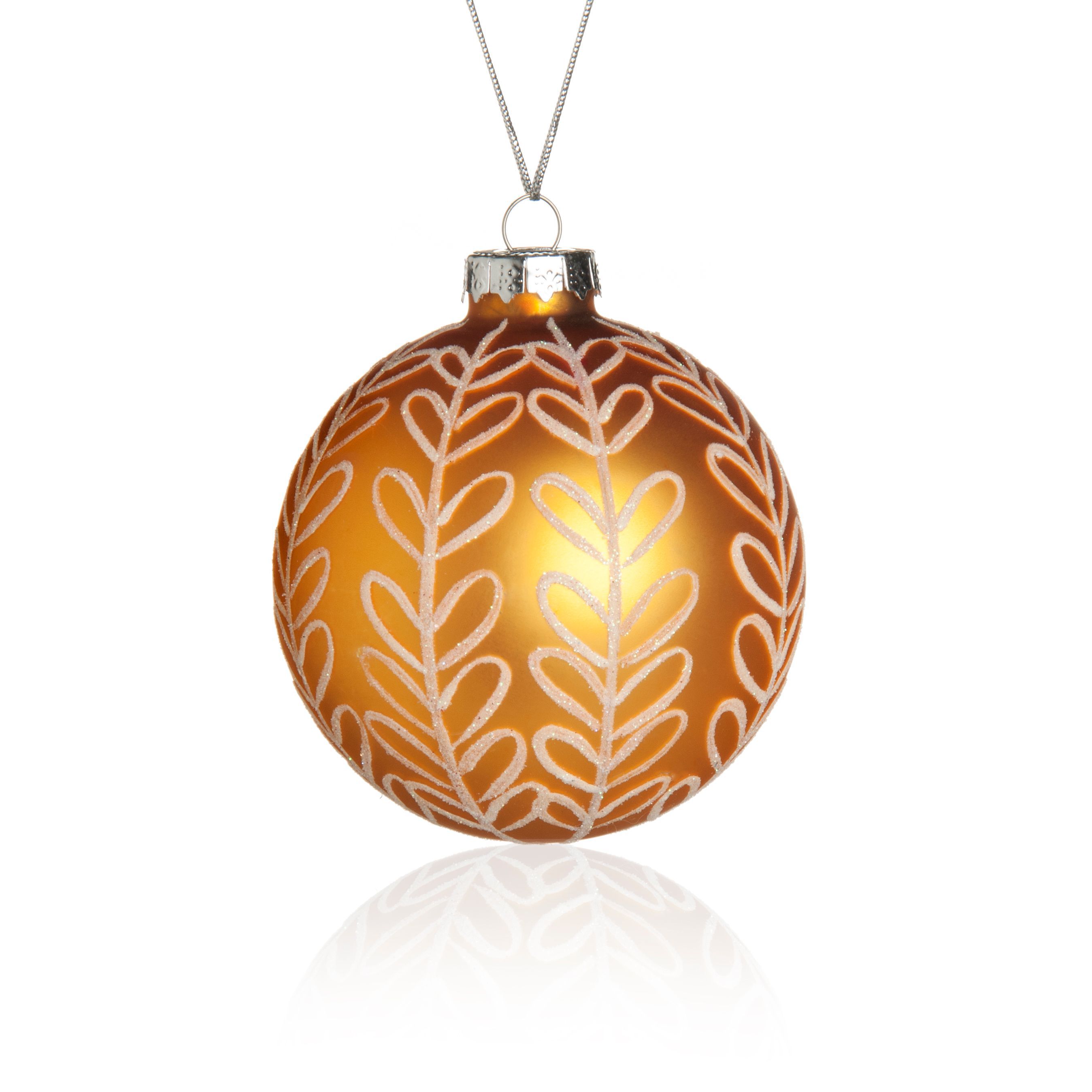 Mistletoe Patterned Yellow Bauble Tree Decoration Price Comparisons | Compare The Build