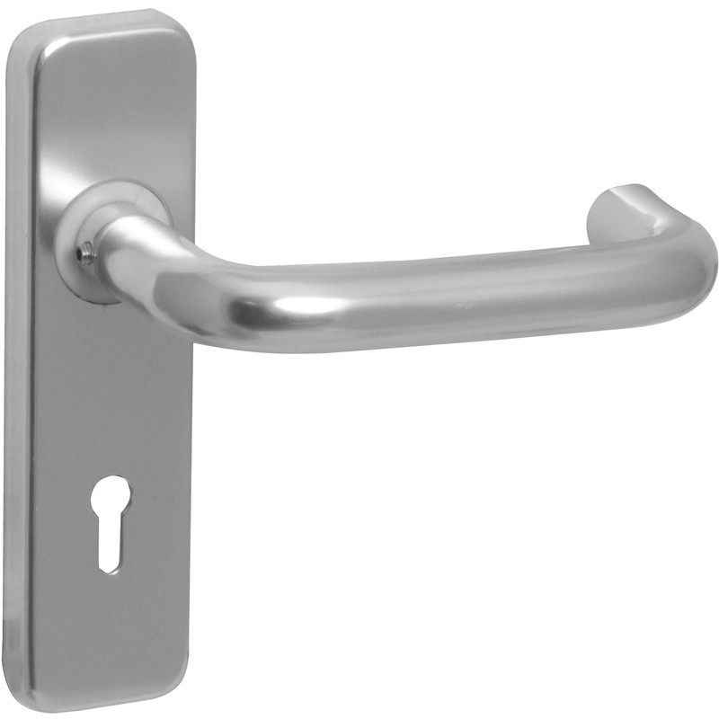 Eclipse Aluminium Round Bar Door Handles Lock Satin (Pair) in Silver Price Comparisons | Compare The Build