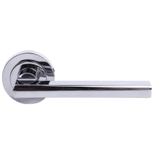 Milan Polished Chrome Round Rose Door Handle - 1 Pair | Compare The Build