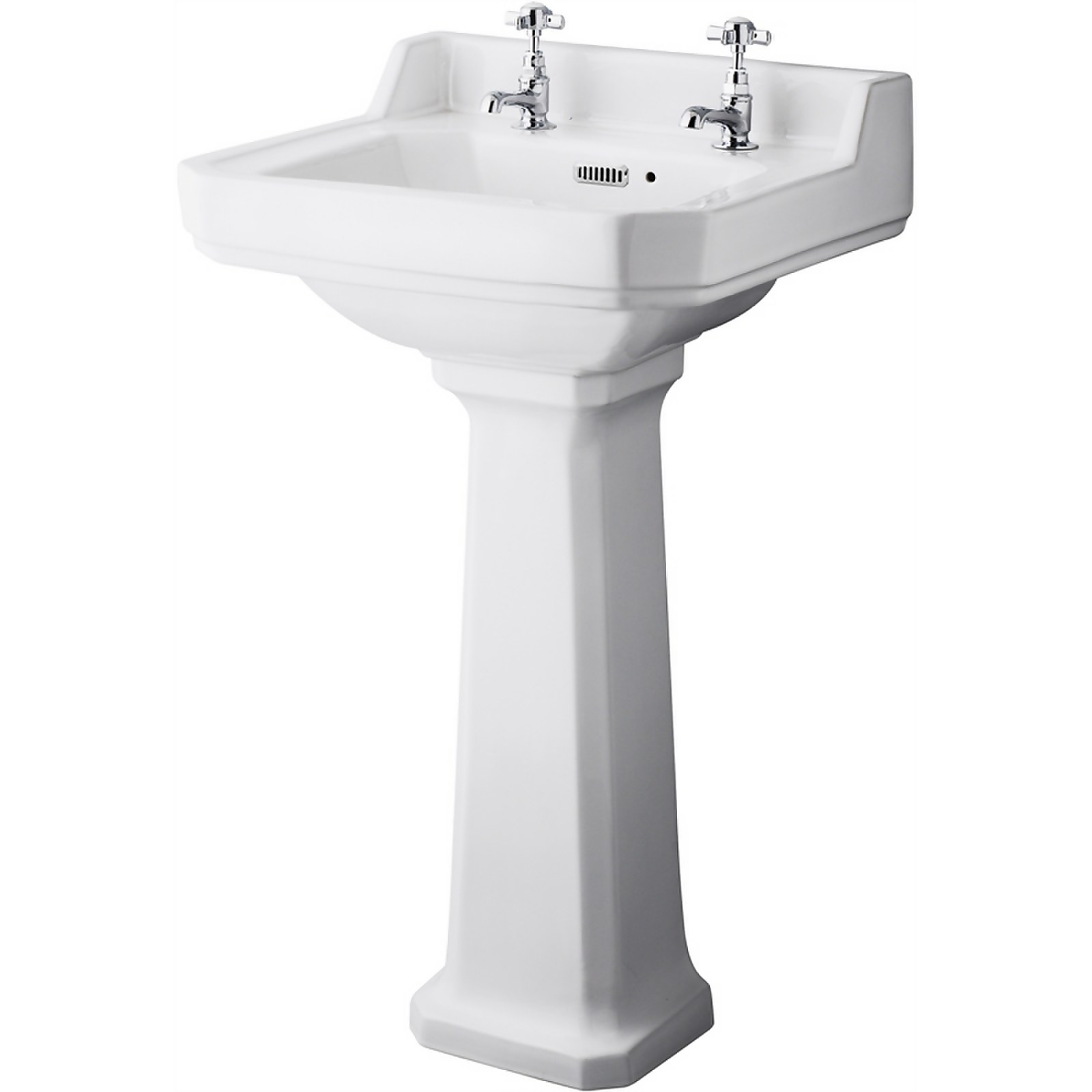 Balterley Harrington Comfort Height 2 Tap Hole Basin Pedestal - 500mm Price Comparisons | Compare The Build