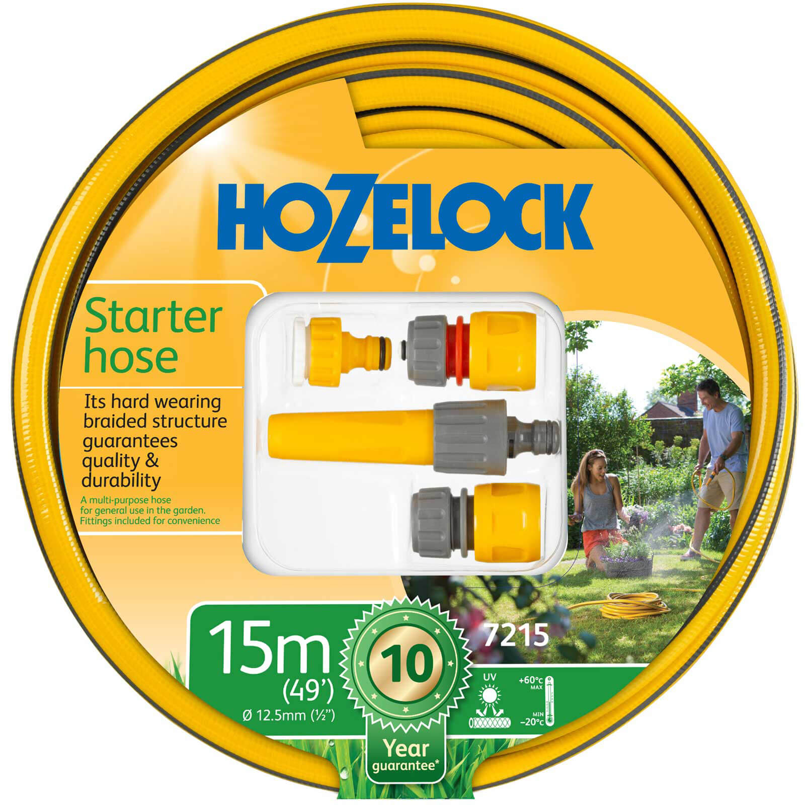 Hozelock Starter Hose Pipe Set 1/2" / 12.5mm 15m Grey & Yellow Price Comparisons | Compare The Build