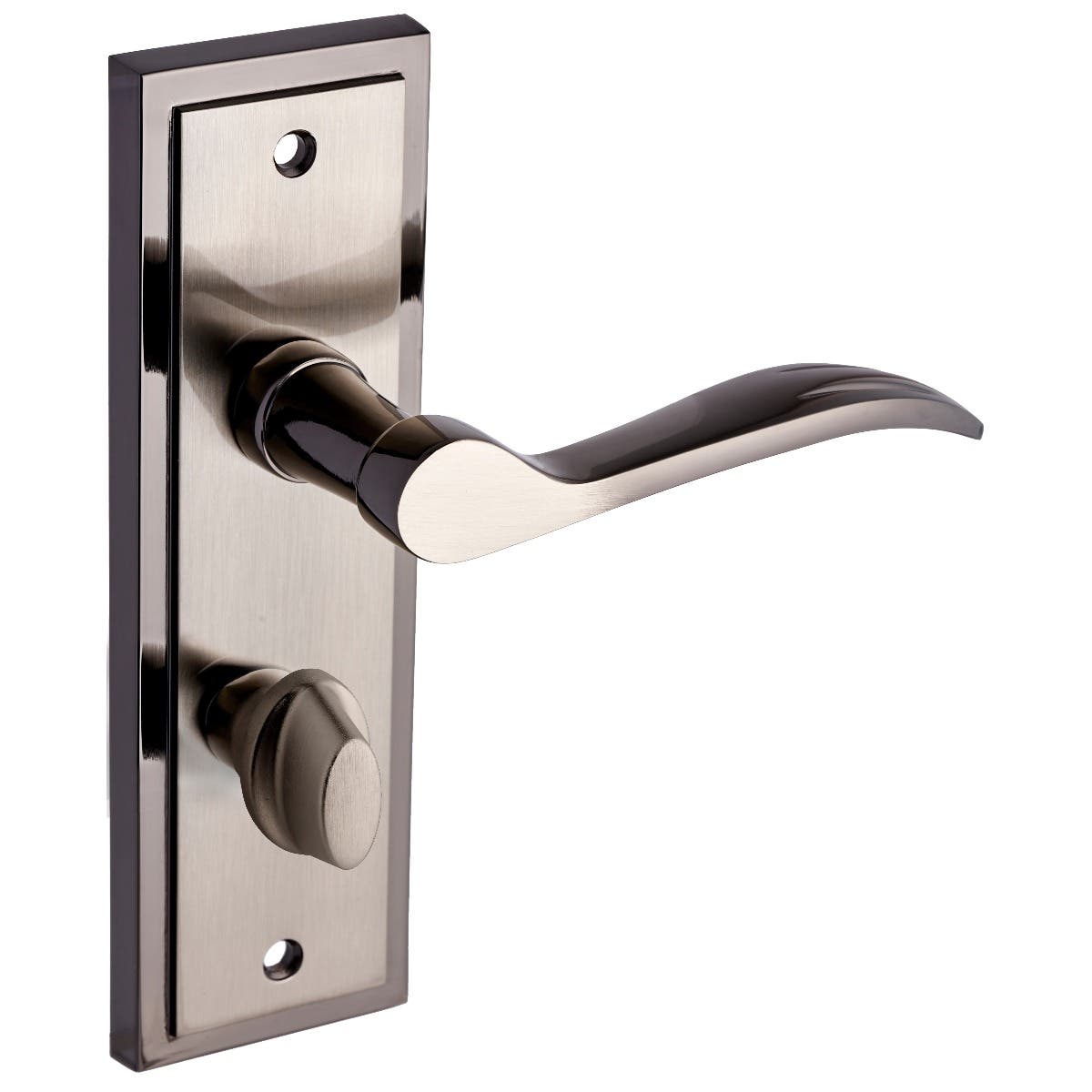 Berkeley Dual Tone Gunmetal Bathroom Thumb Lock Door Handle - Pair - Designer Levers | Compare The Build