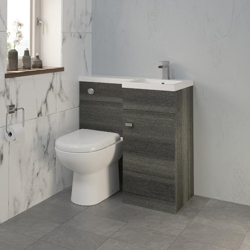 Aurora Toilet & Basin Vanity Unit Combination with Door - 900mm Charcoal Grey Right Hand Price Comparisons | Compare The Build