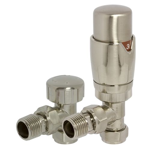 Towelrads Round Angled TRV and Lockshield Valves Brass Nickel 105mm x 65mm Price Comparisons | Compare The Build