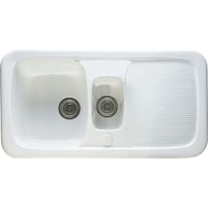 Wickes Ceramic Farmhouse 1.5 Bowl Sink - White | Compare The Build