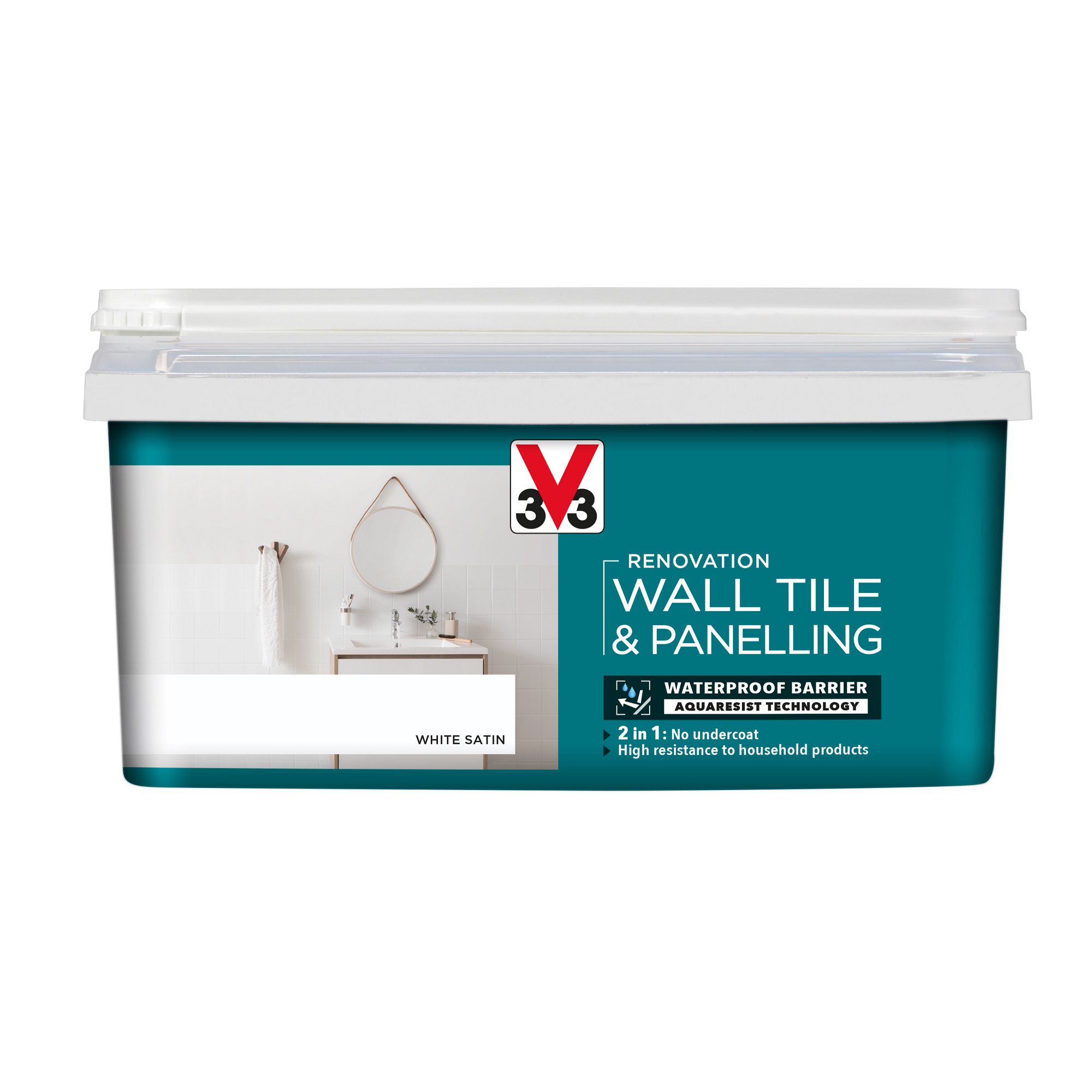 V33 Renovation White Satin Wall tile & panelling paint, 2L Price Comparisons | Compare The Build