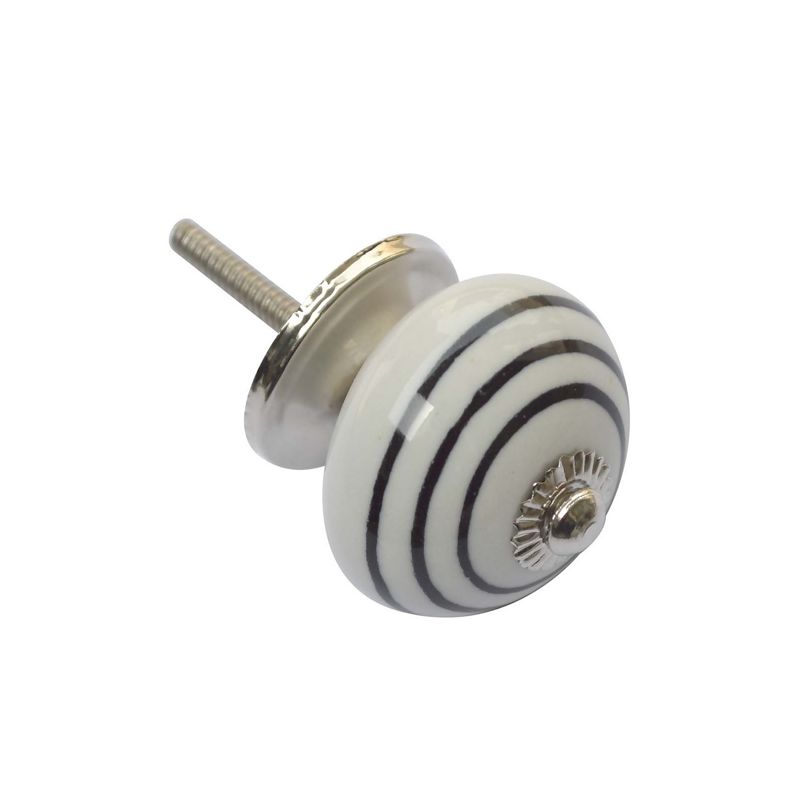 Milan 40mm Ceramic Swirl Cabinet Knob - Silver Price Comparisons | Compare The Build