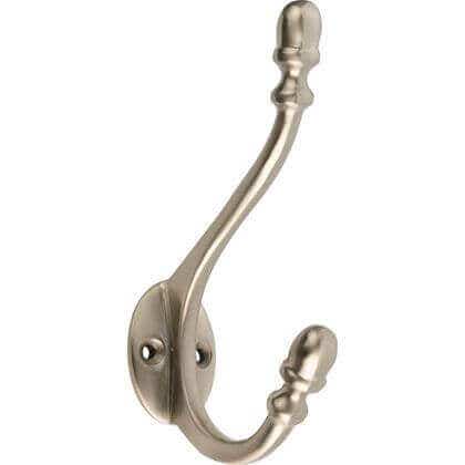 Satin Nickel Decorative Tipped Hat &amp; Coat Hook - Wall/Door Mountable - Decohooks | Compare The Build