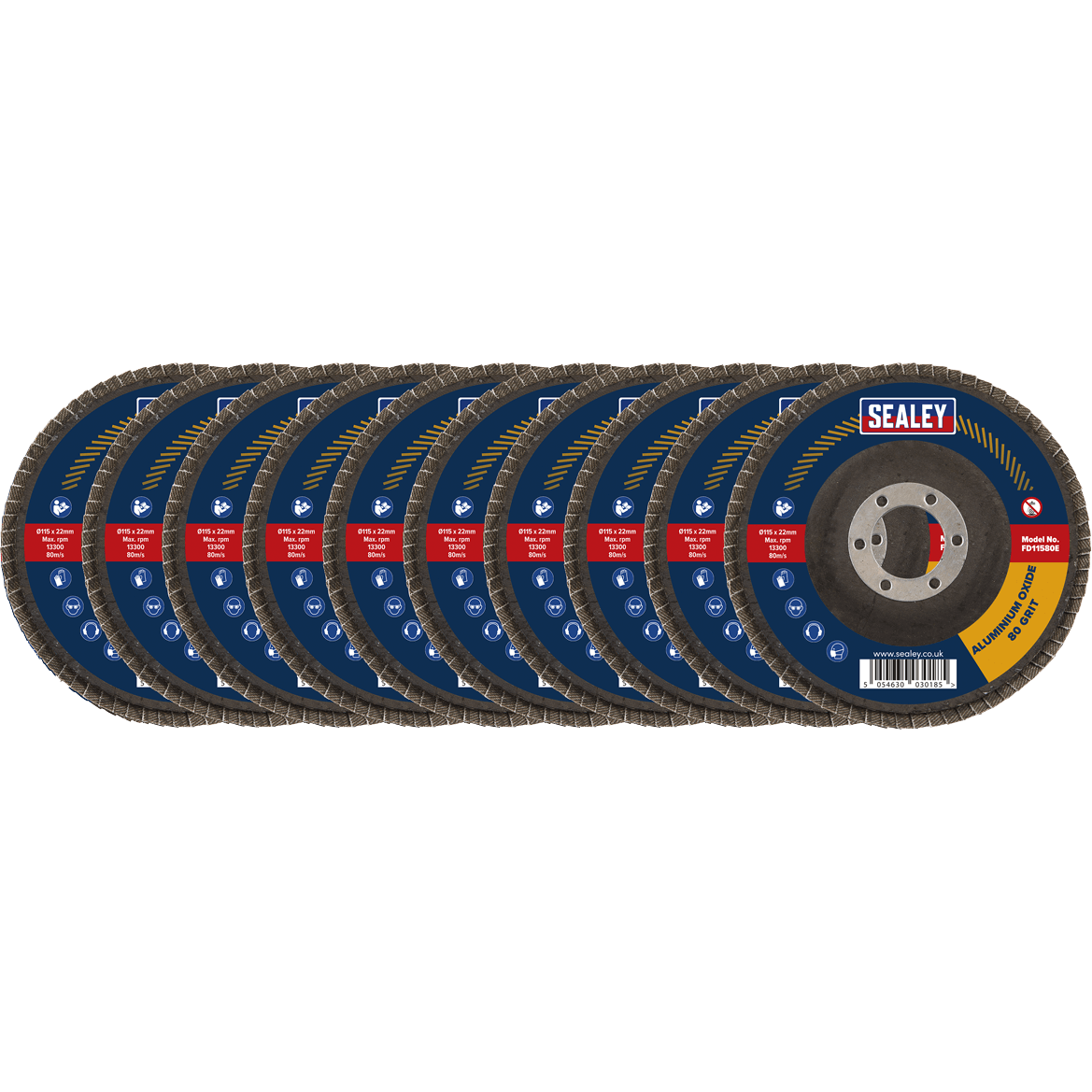 Sealey Aluminium Abrasive Flap Discs Pack of 10 115mm 80g Price Comparisons | Compare The Build