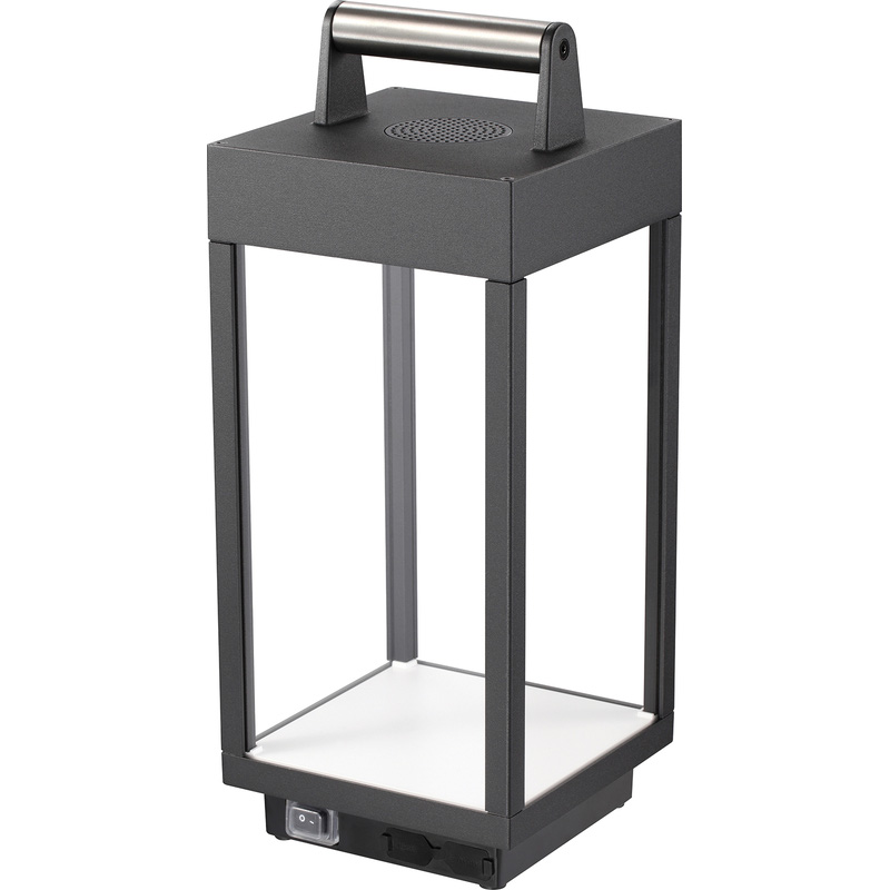 4lite WiZ 4lite Large Garden Lantern With Bluetooth Speaker IP54 6W 340lm in Black Aluminium Price Comparisons | Compare The Build