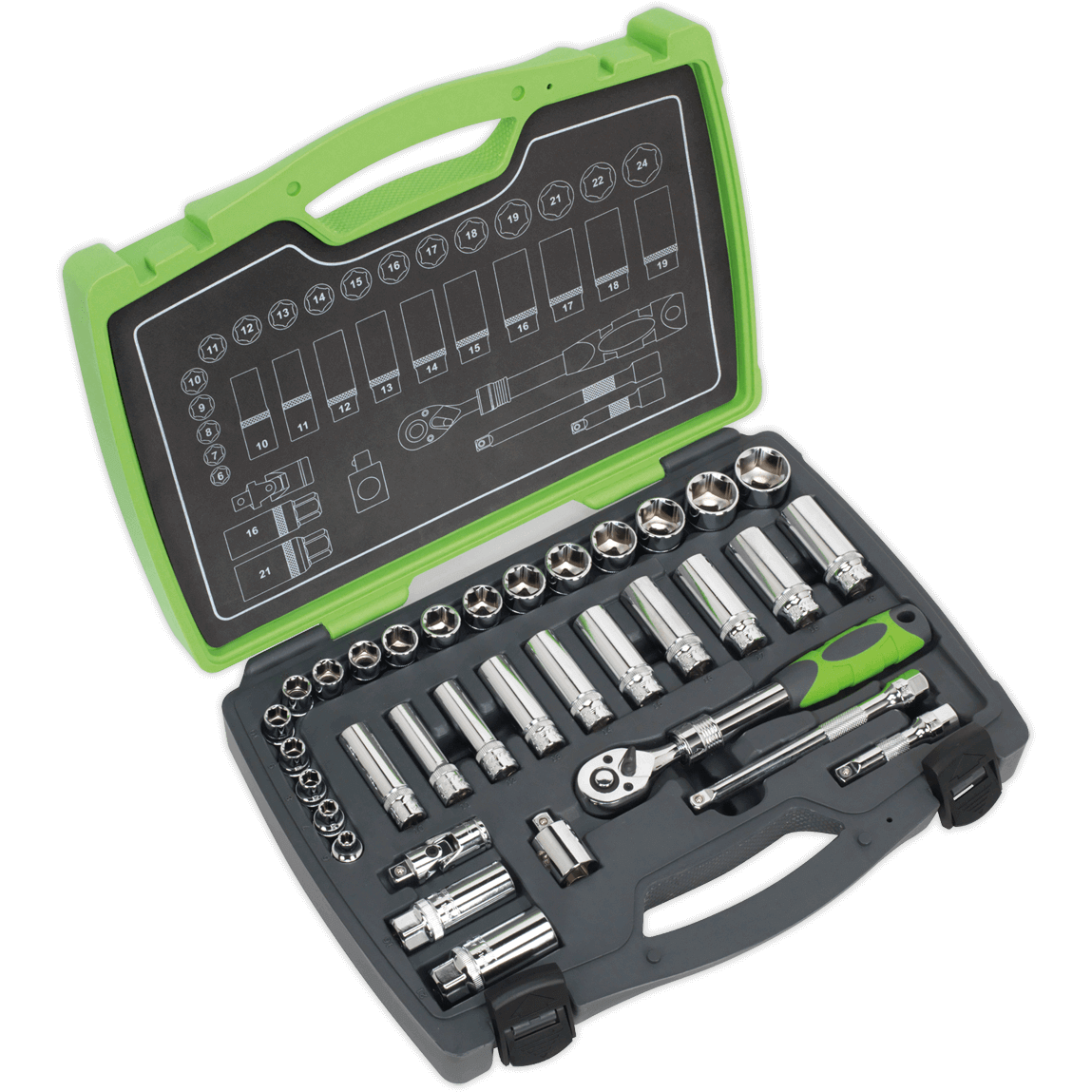 Sealey 34 Piece 3/8" Drive Hexagon WallDrive Socket Set 3/8" Price Comparisons | Compare The Build