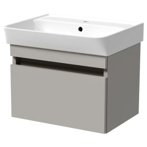 Wickes Easton Pebble Grey 1 Drawer Wall Hung Vanity Unit - 430 x 500mm Price Comparisons | Compare The Build