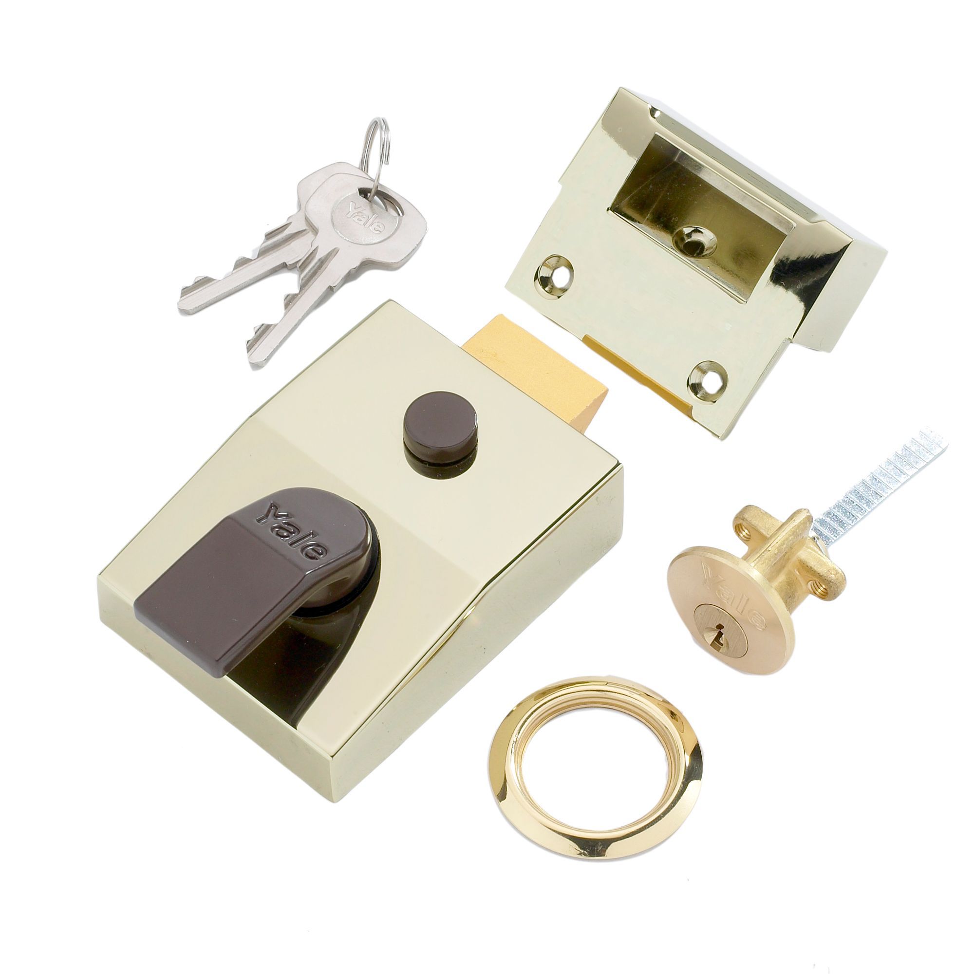 Yale Brass Effect Lh & Rh Deadlock Night Latch, (H)70mm (W)93mm Price Comparisons | Compare The Build