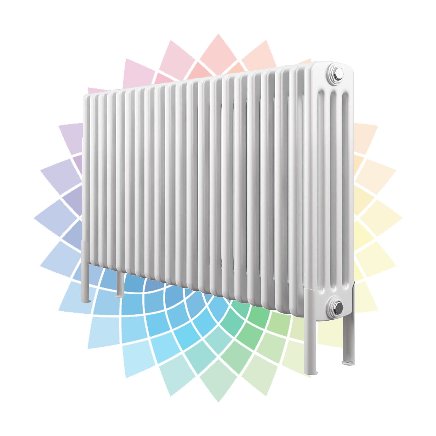 Apollo Roma 4 Column Horizontal Radiator, Custom Colour, 700mm x 1003mm - Welded Feet Price Comparisons | Compare The Build