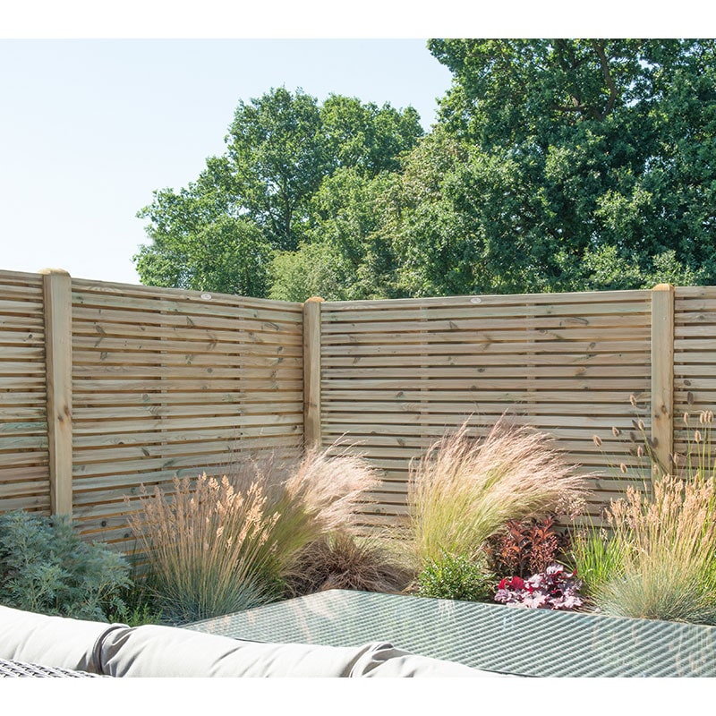 Forest 6' x 5' Pressure Treated Contemporary Double Slatted Fence Panel (1.8m x 1.5m) Price Comparisons | Compare The Build