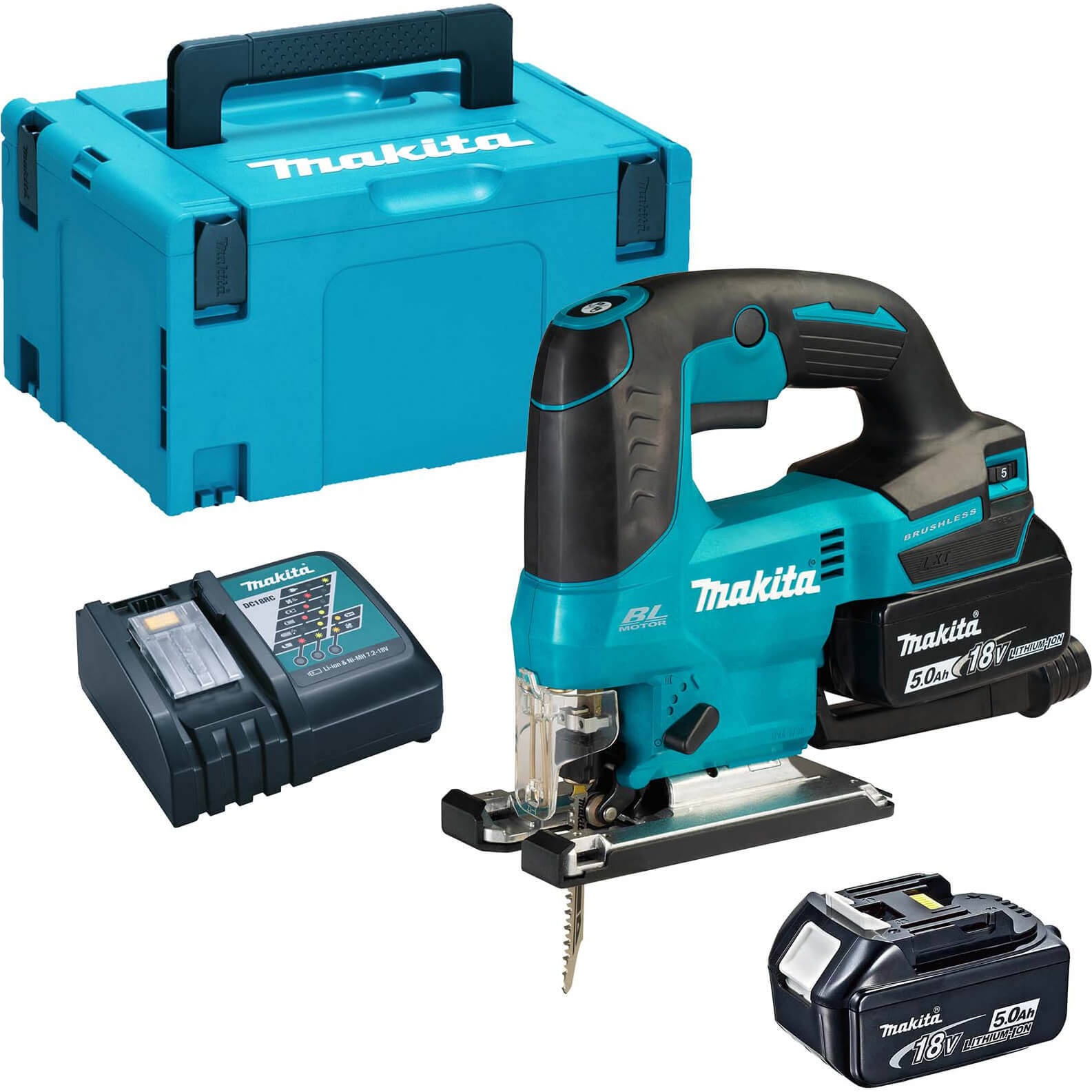 Makita DJV184 18v Brushless Cordless LXT Jigsaw 2 x 5ah Li-ion Charger Case | Compare The Build