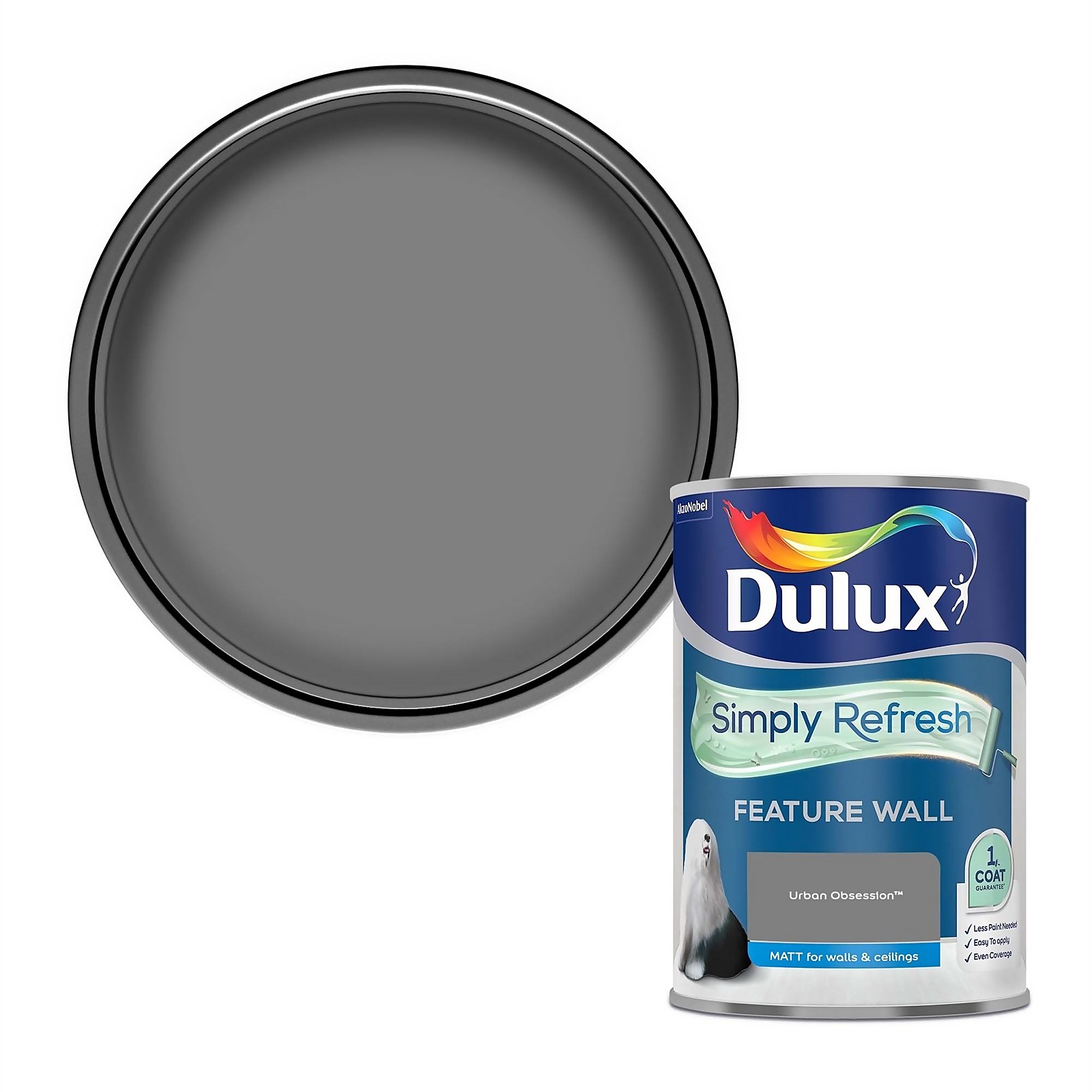 Dulux Simply Refresh Feature Wall One Coat Matt Emulsion Paint - Urban Obsession - 1.25L Price Comparisons | Compare The Build