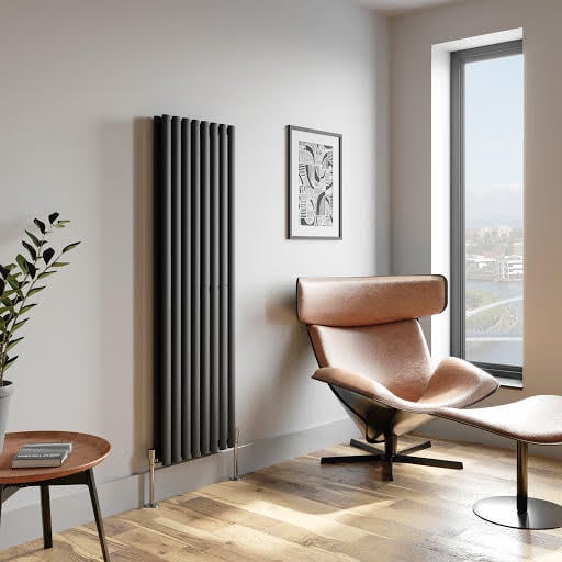 DuraTherm Vertical Oval Tube Double Panel Designer Radiator - 1600 x 480mm Anthracite Price Comparisons | Compare The Build