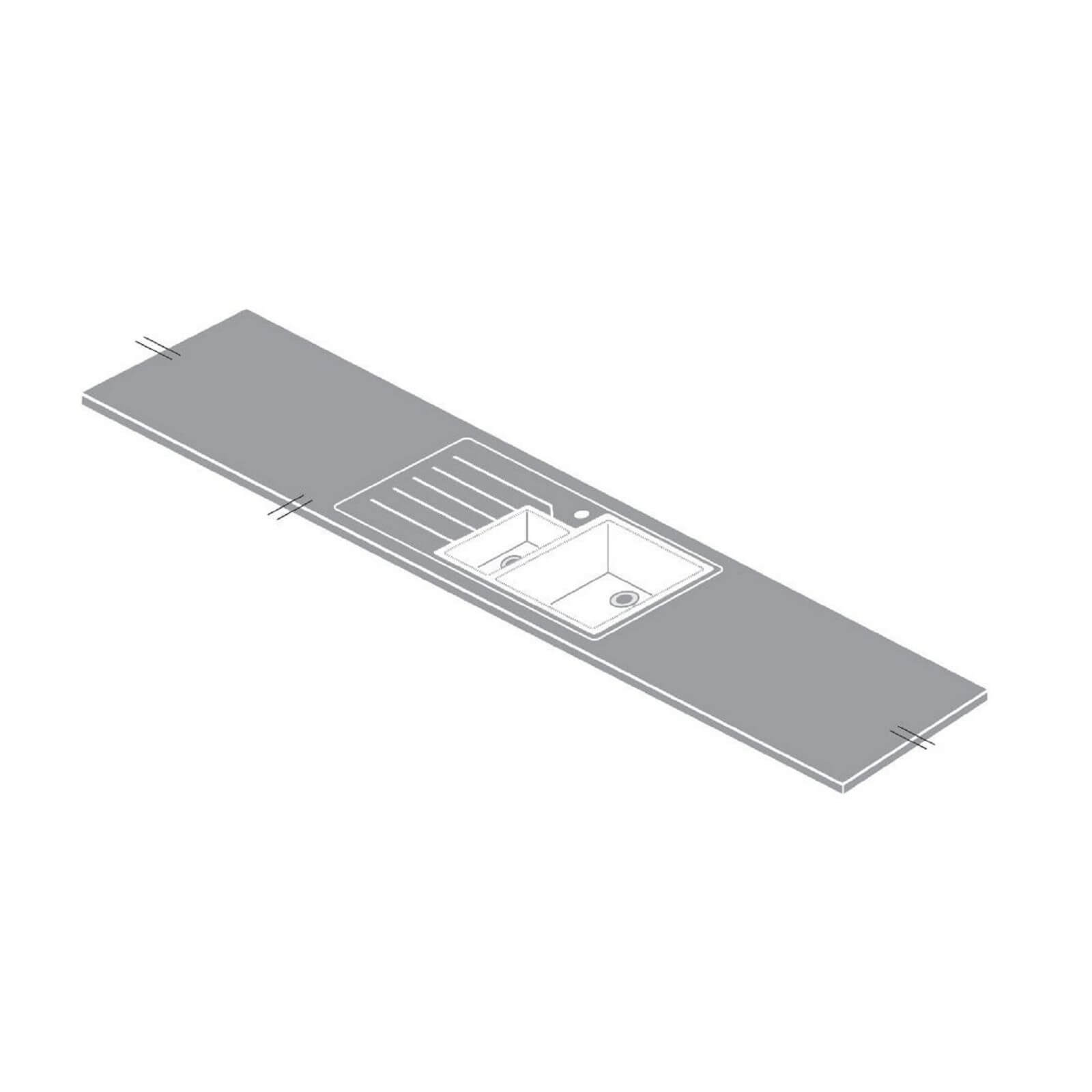 Maia Vanilla Kitchen Sink Worktop - Acrylic 1.5 Designer Right Hand Bowl - 1800 x 650 x 42mm Price Comparisons | Compare The Build