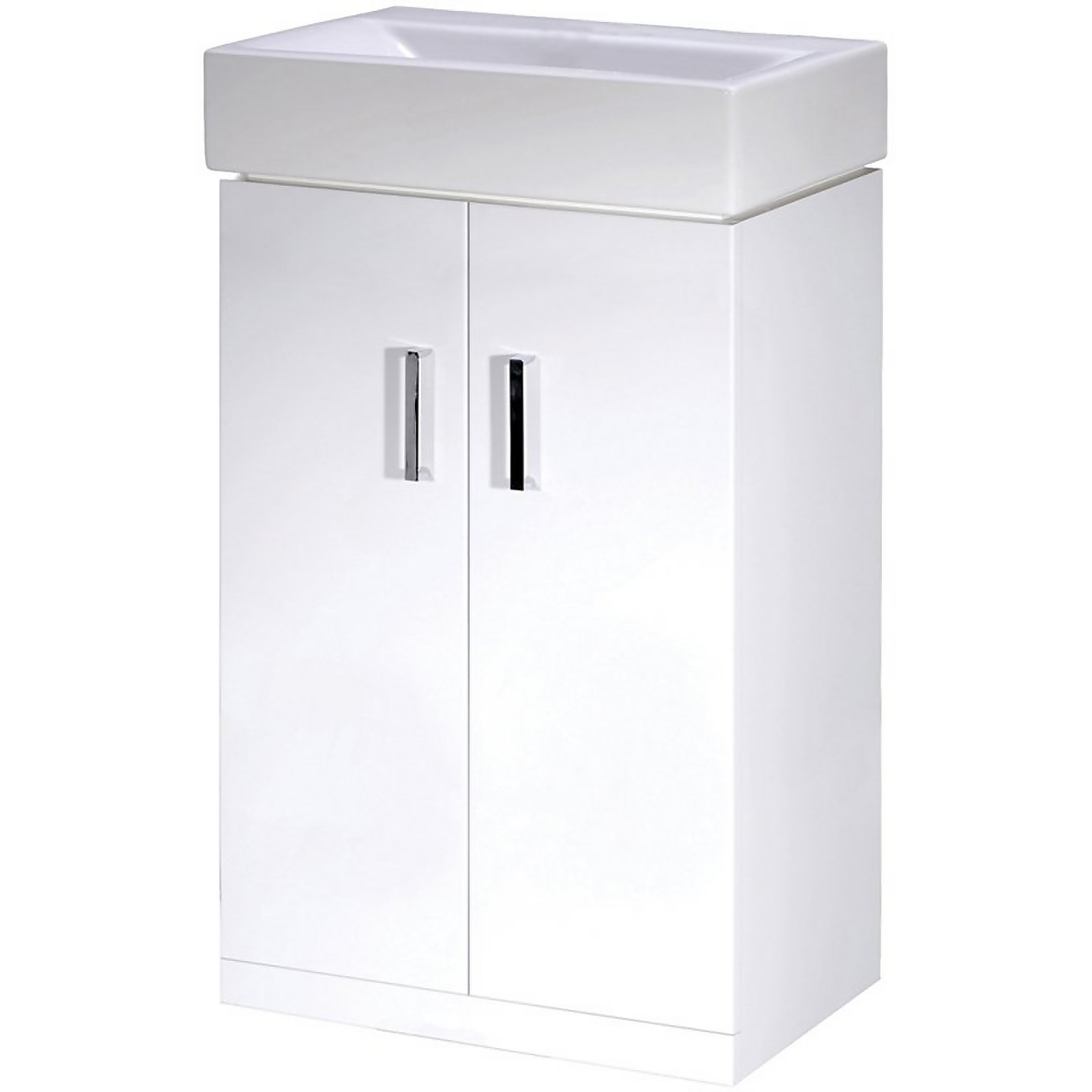 Balterley Orbit 450mm Freestanding 2 Door Unit With Basin - Gloss White | Compare The Build