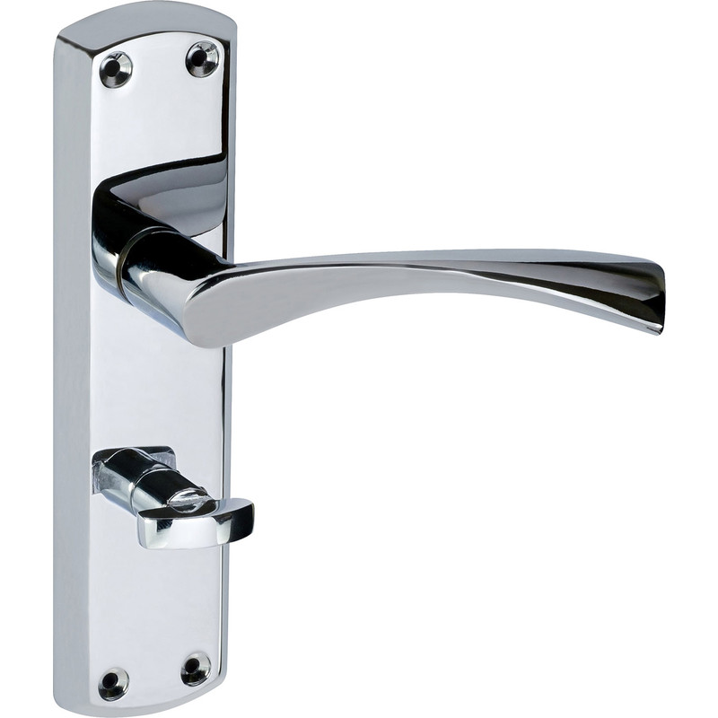 Eclipse Monza Door Handles Bathroom Polished (Pair) in Chrome | Compare The Build