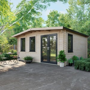 Power Sheds 14 x 16ft Right Hand Door Apex Chalet Log Cabin Price Comparisons | Compare The Build