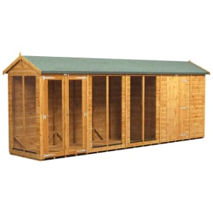 Power Sheds 18 x 4ft Apex Shiplap Dip Treated Summerhouse - Including 6ft Side Store Price Comparisons | Compare The Build