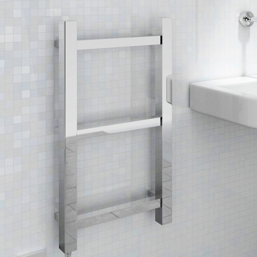 Kudox Rubik 150W Electric Silver Towel Warmer (H)700mm (W)400mm | Compare The Build