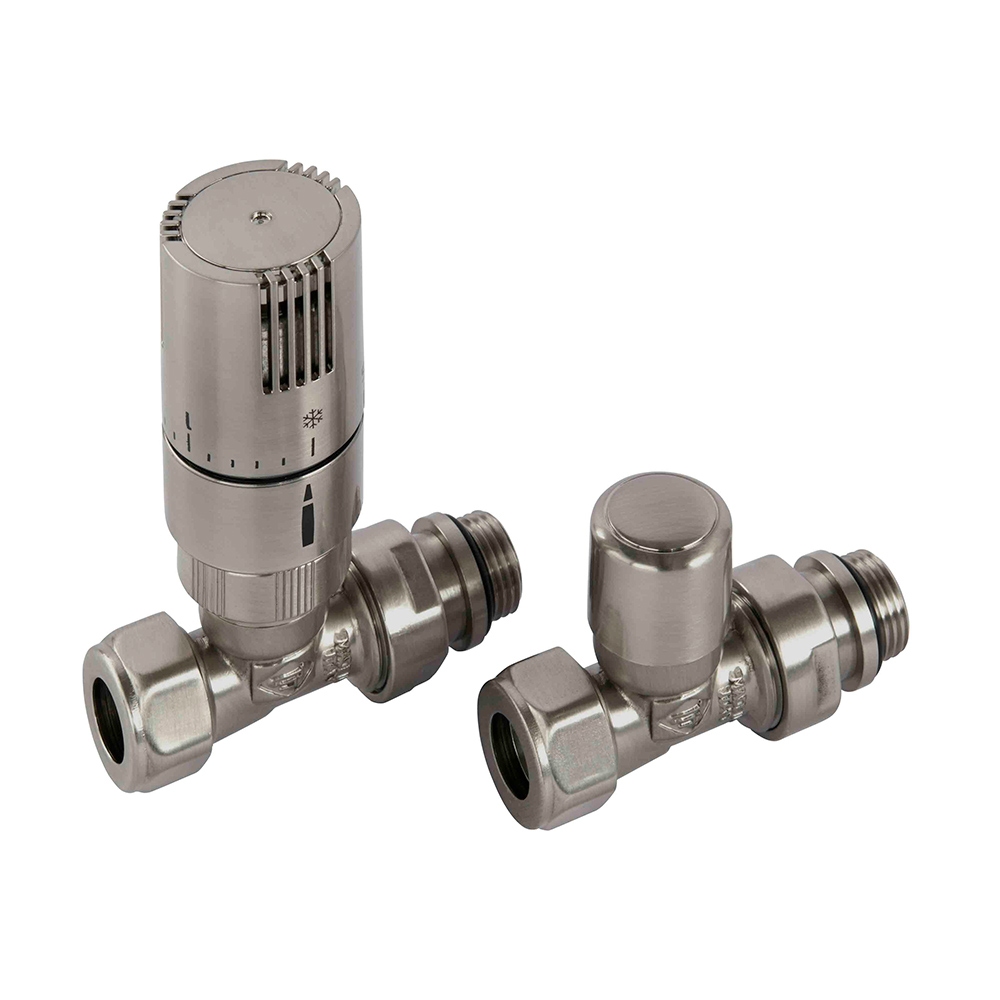 Nordic Thermostatic Valves, Modern K, Nickel Straight | Compare The Build