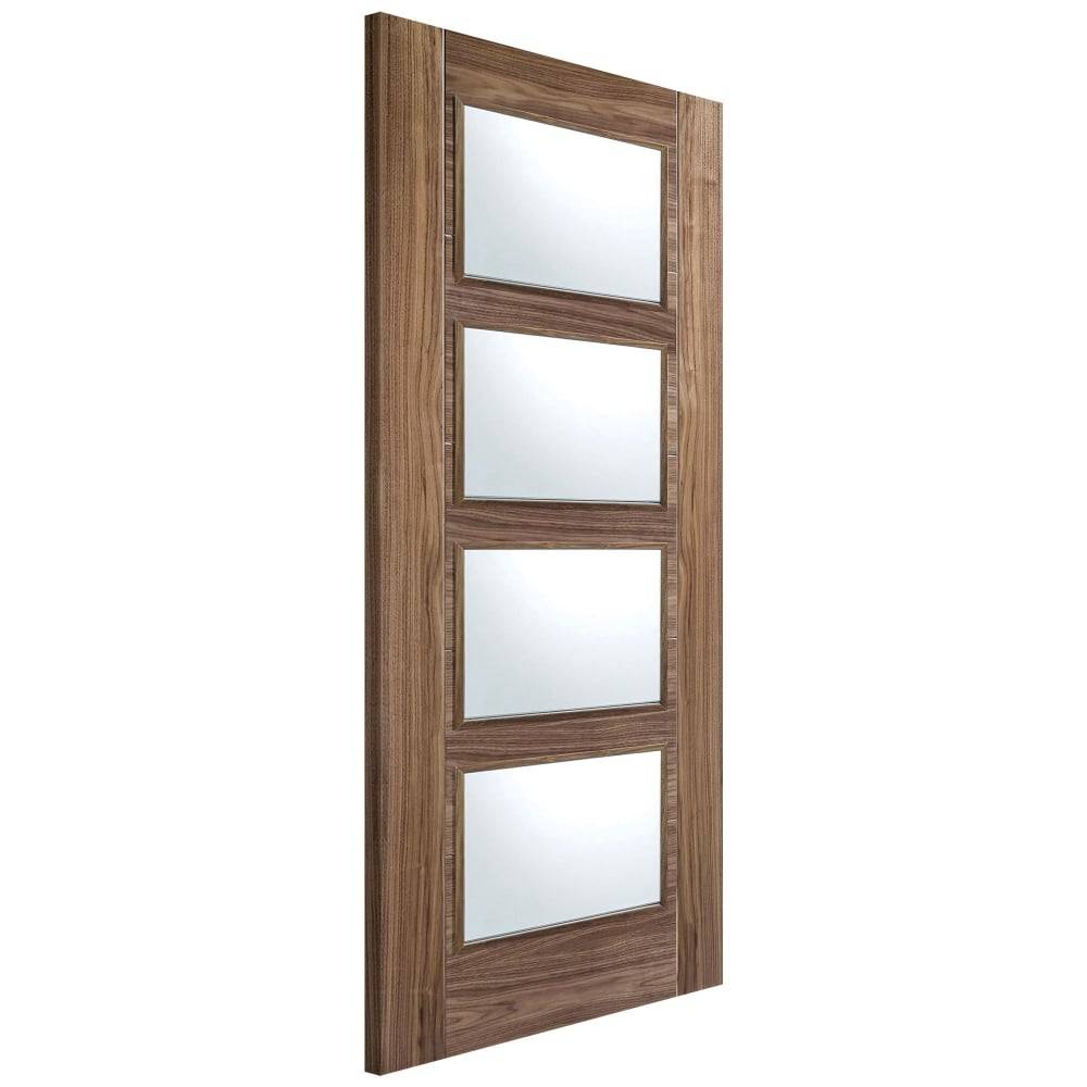 LPD Internal Walnut Vancouver Fully Finished 4L Clear Glass FD30 Door 1981mm x 762mm x 44mm (78" x 30") Price Comparisons | Compare The Build