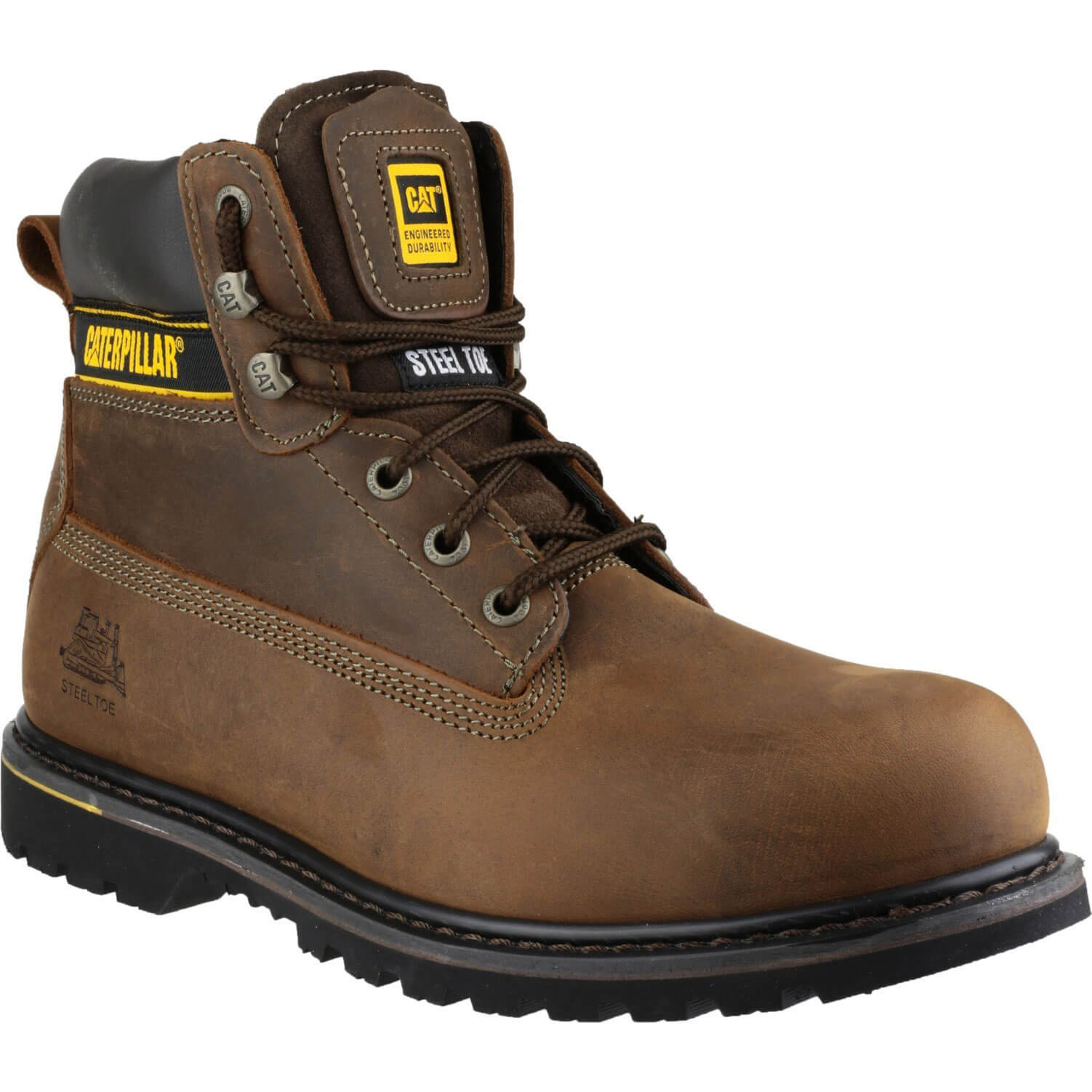 Caterpillar Mens Holton Safety Boots Brown Size 11 | Compare The Build