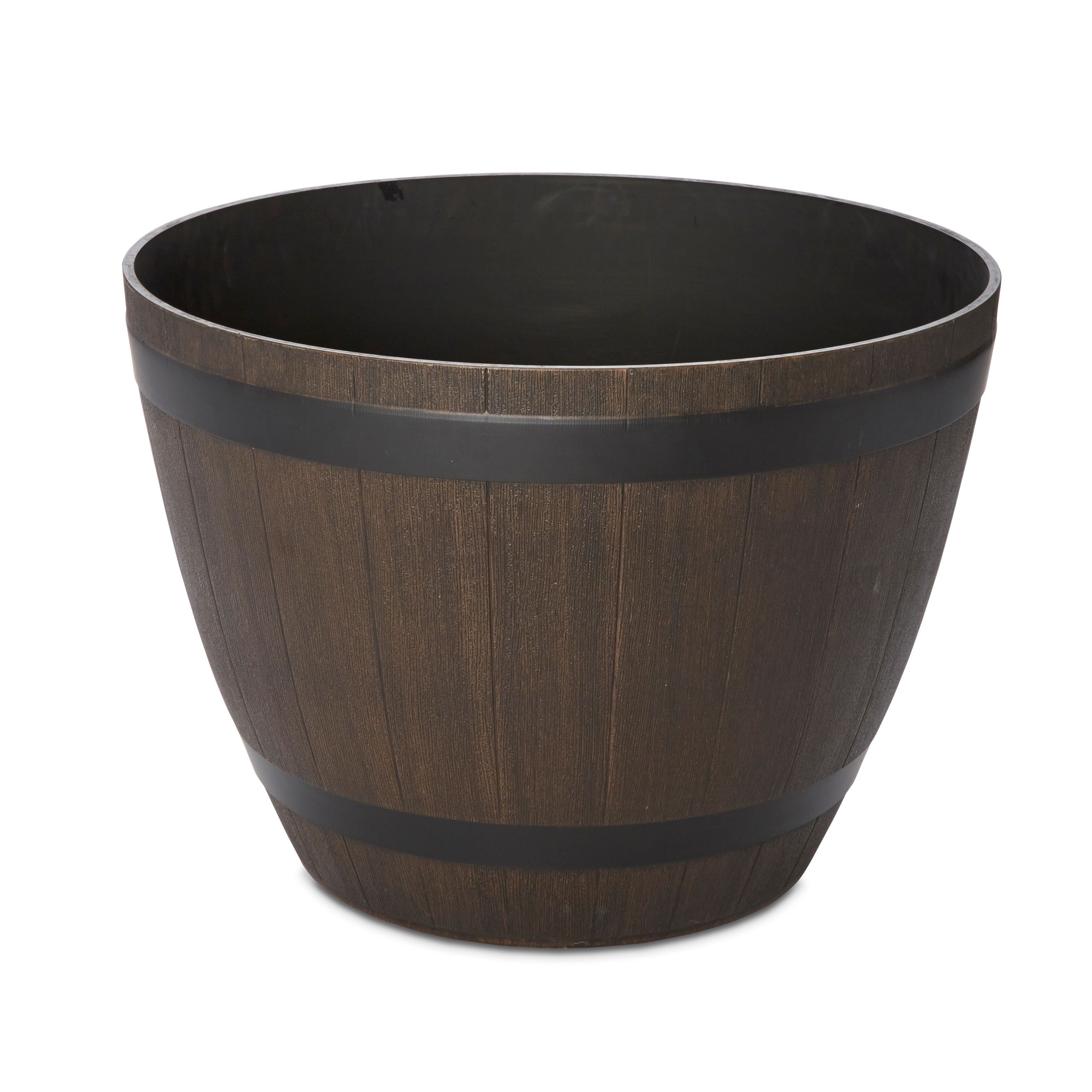 Blooma Lule Wood Effect Plastic Round Plant Pot (Dia)80Cm | Compare The Build