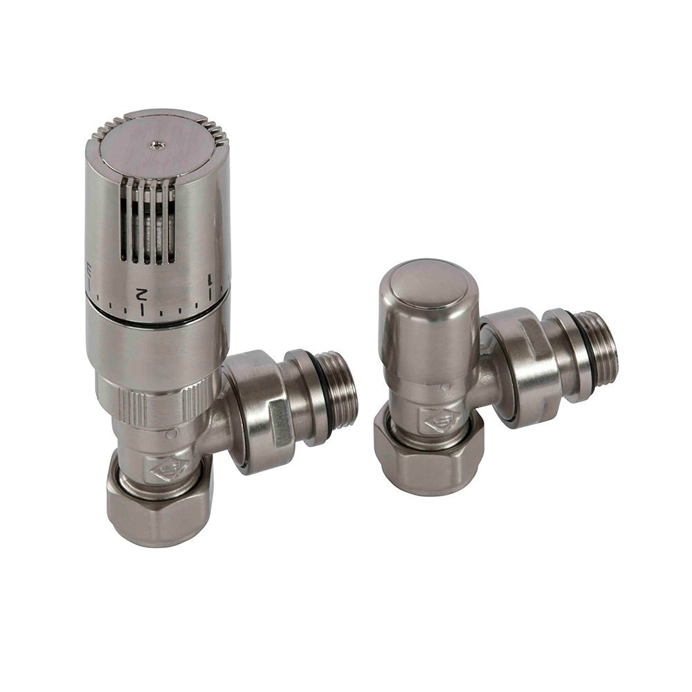 Nordic Thermostatic Valves, Modern K, Nickel Angled Price Comparisons | Compare The Build