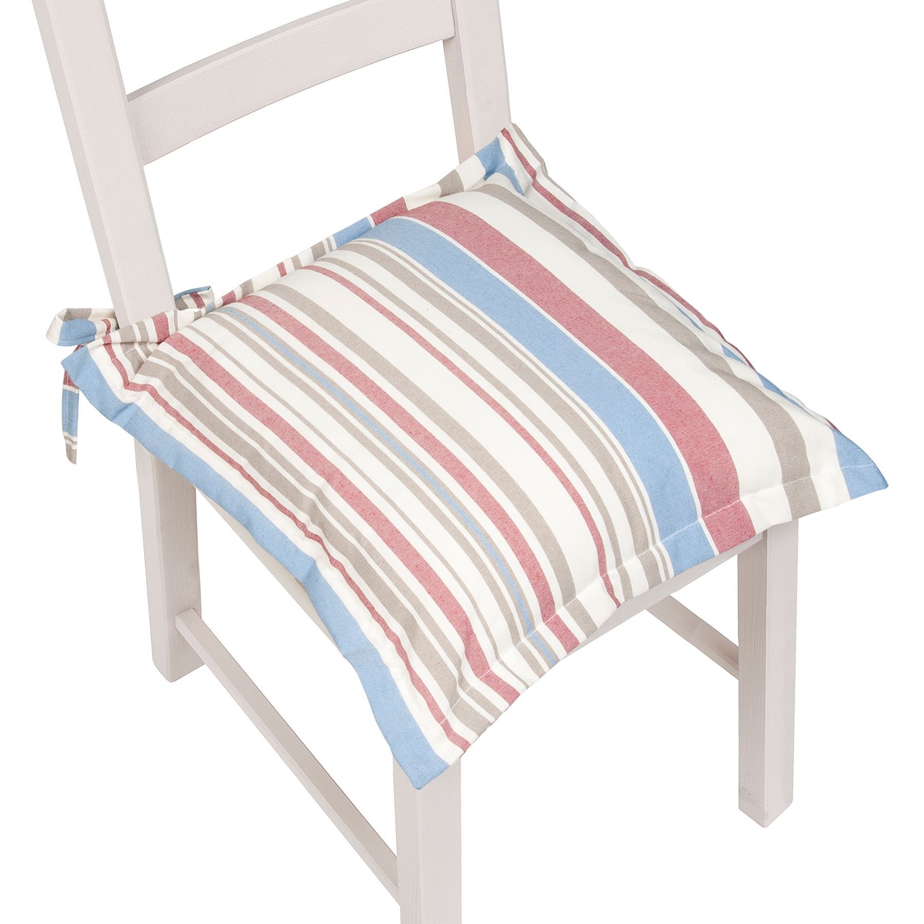 Colours Edworth Blue, Natural & Red Striped Seat Pad Price Comparisons | Compare The Build