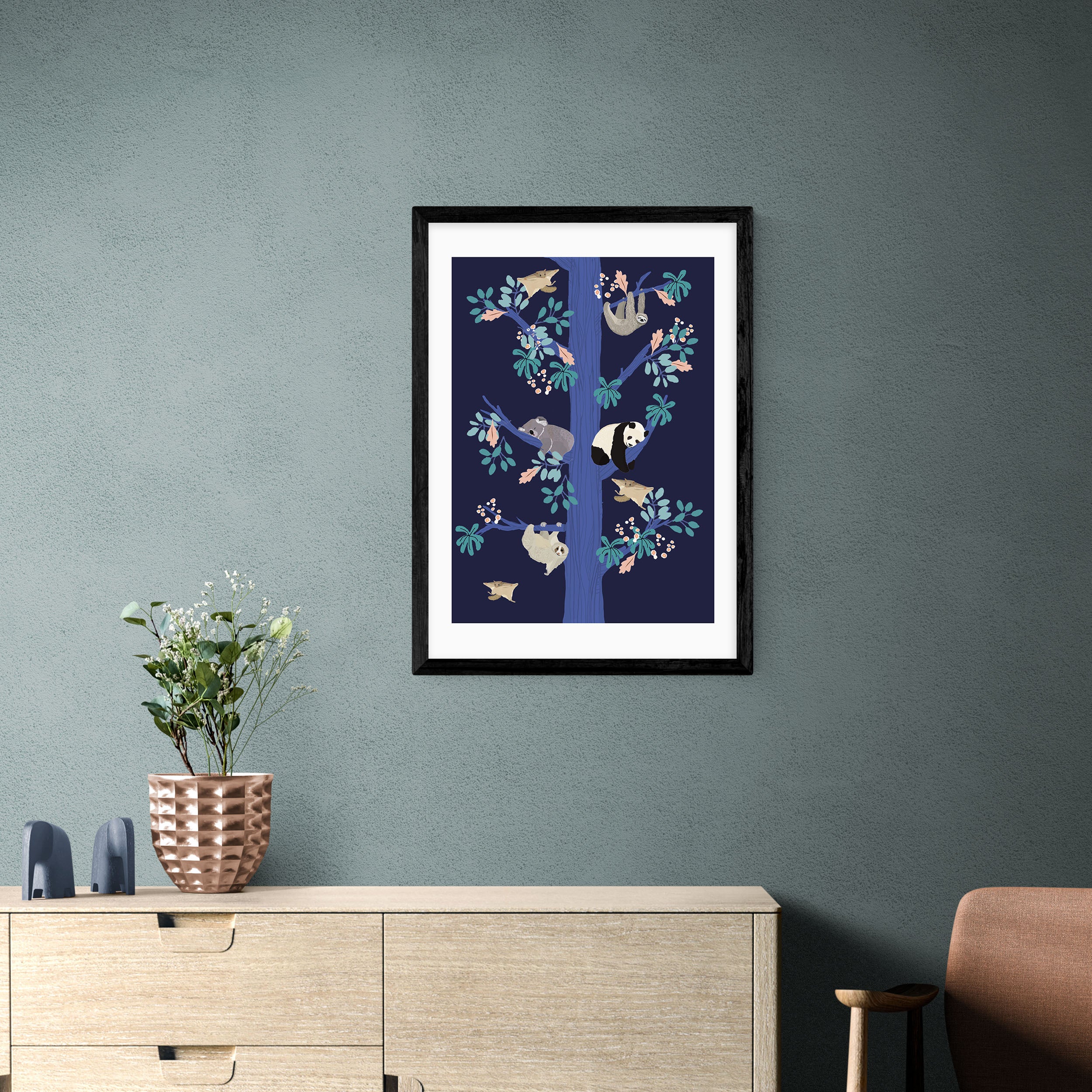 East End Prints Washi Tree Print Blue | Compare The Build