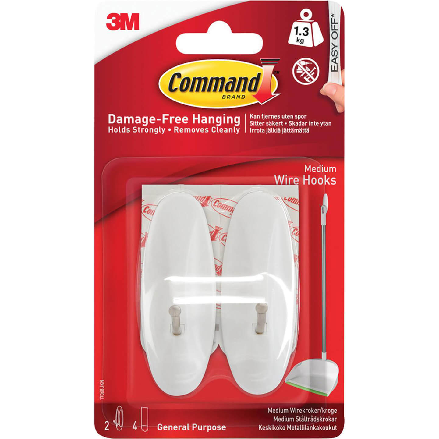 Command Adhesive Strip Wire Hooks White M Pack of 2 Price Comparisons | Compare The Build