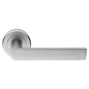 Serozzetta Edge Satin Chrome Round Rose Door Handle - 1 Pair Price Comparisons | Compare The Build