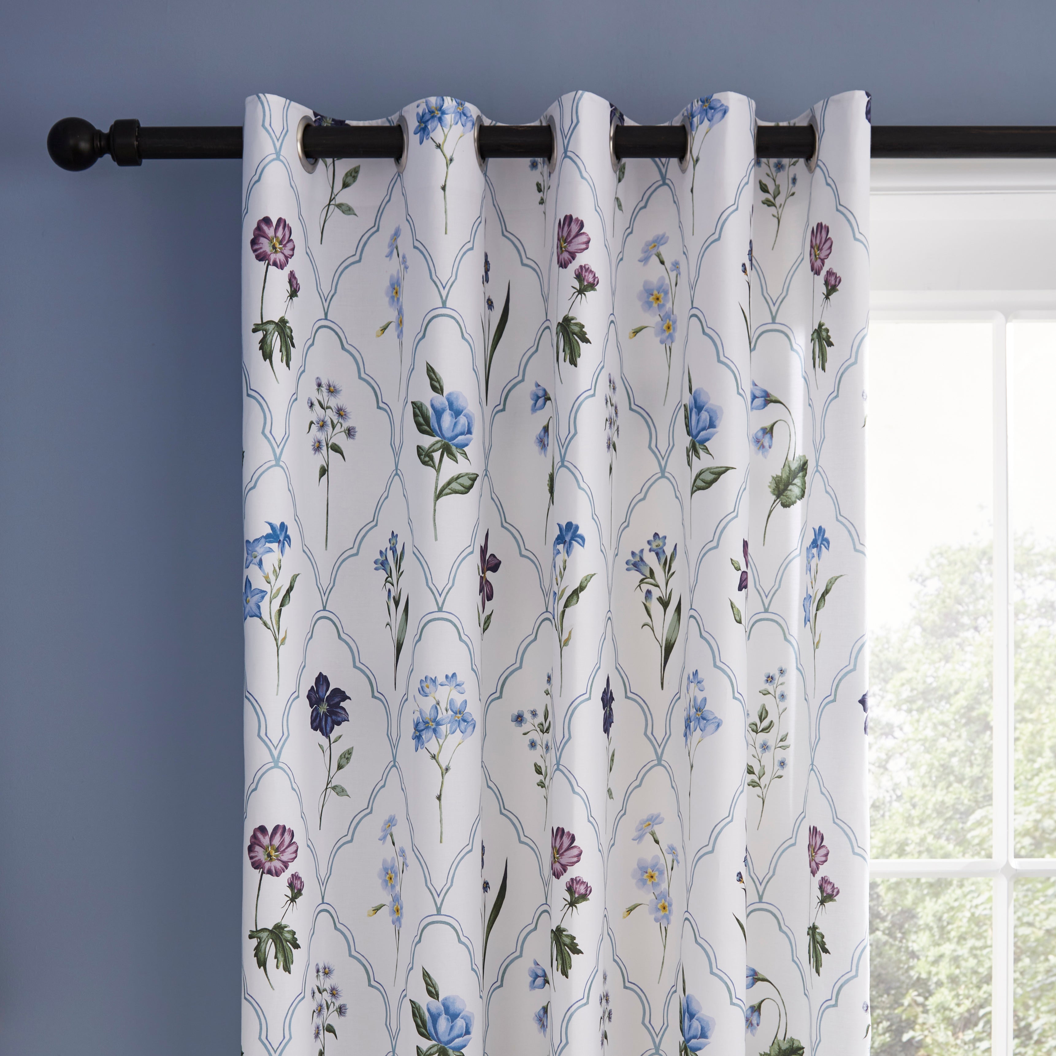 Botanical Trellis Blue Blackout Eyelet Curtains Trellis Light Blue Price Comparisons | Compare The Build