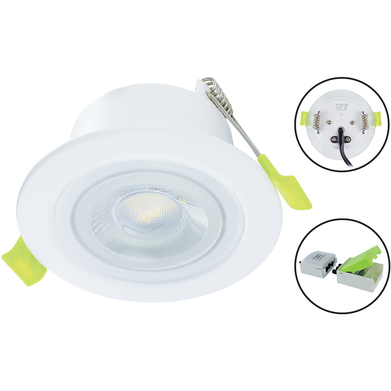 Integral LED EcoGuard Fire Rated IP65 Integrated Downlight Dimmable 5W 600lm RGB Smart Controlled in White Steel/Alu/Polycarbonate Price Comparisons | Compare The Build