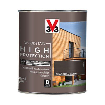 V33 High Protection Charcoal Mid Sheen Wood Stain, 750Ml | Compare The Build