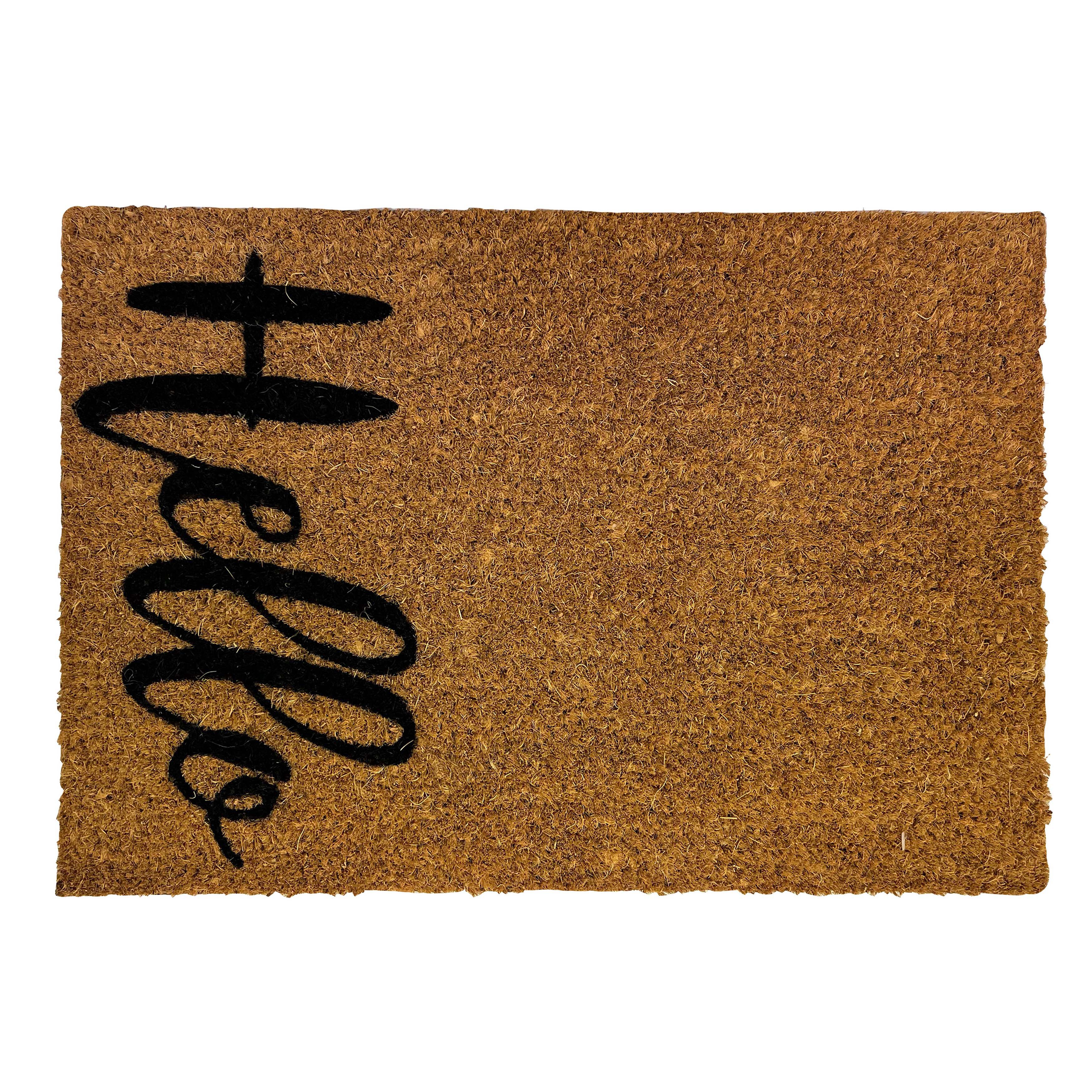 Primeur Autumn Black & Natural Hello Door Mat, 57Cm X 40Cm Price Comparisons | Compare The Build