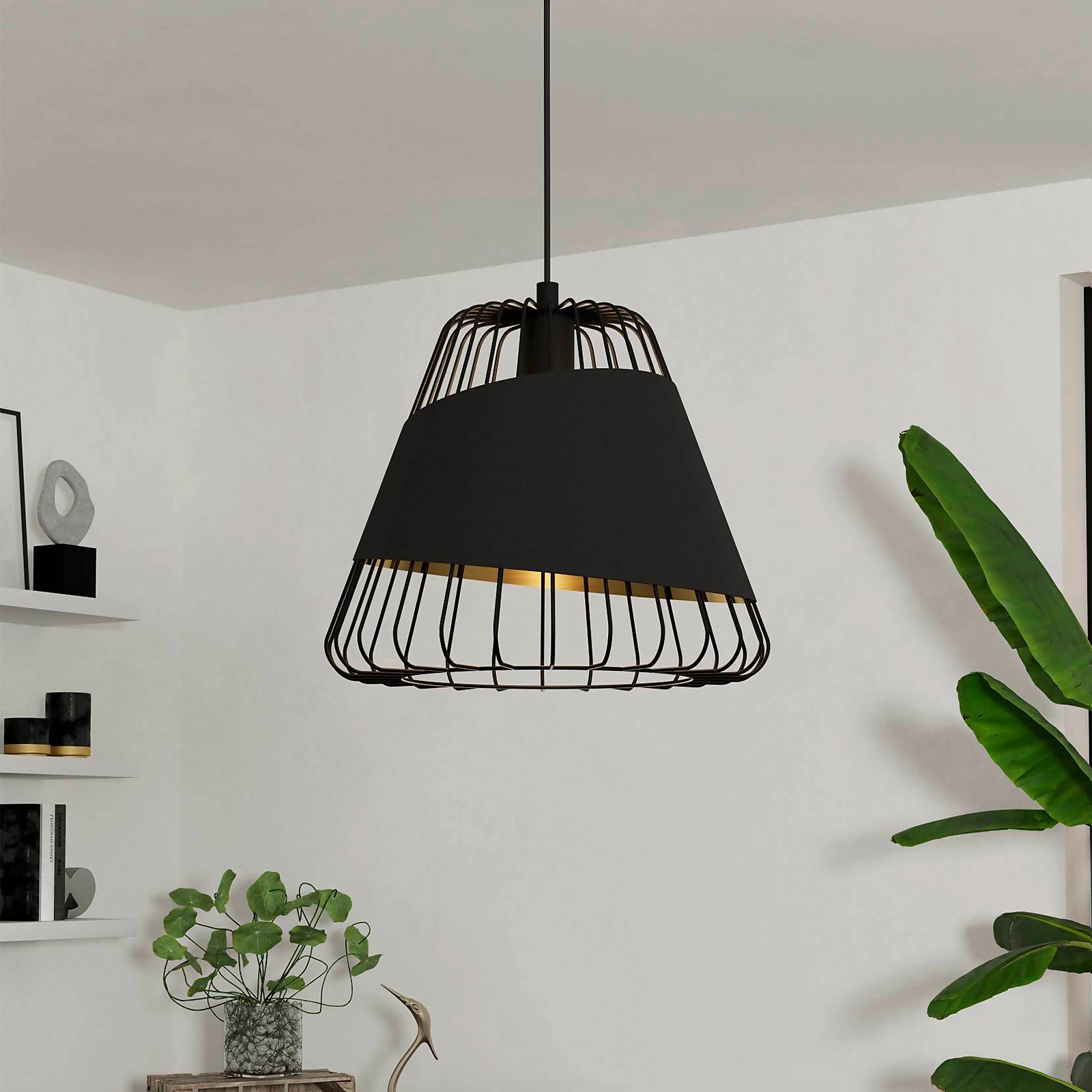 Eglo Austell Pendant Ceiling Light - Black & Gold | Compare The Build