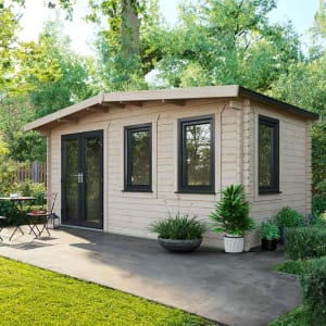 Power Sheds 8 x 16ft Left Hand Door Apex Chalet Log Cabin | Compare The Build