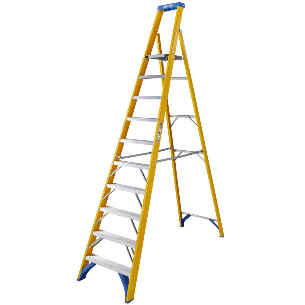 Werner 10 Tread Trade Fibreglass Platform Step Ladder - BS 2037 EN131 Professional 7171018 Price Comparisons | Compare The Build