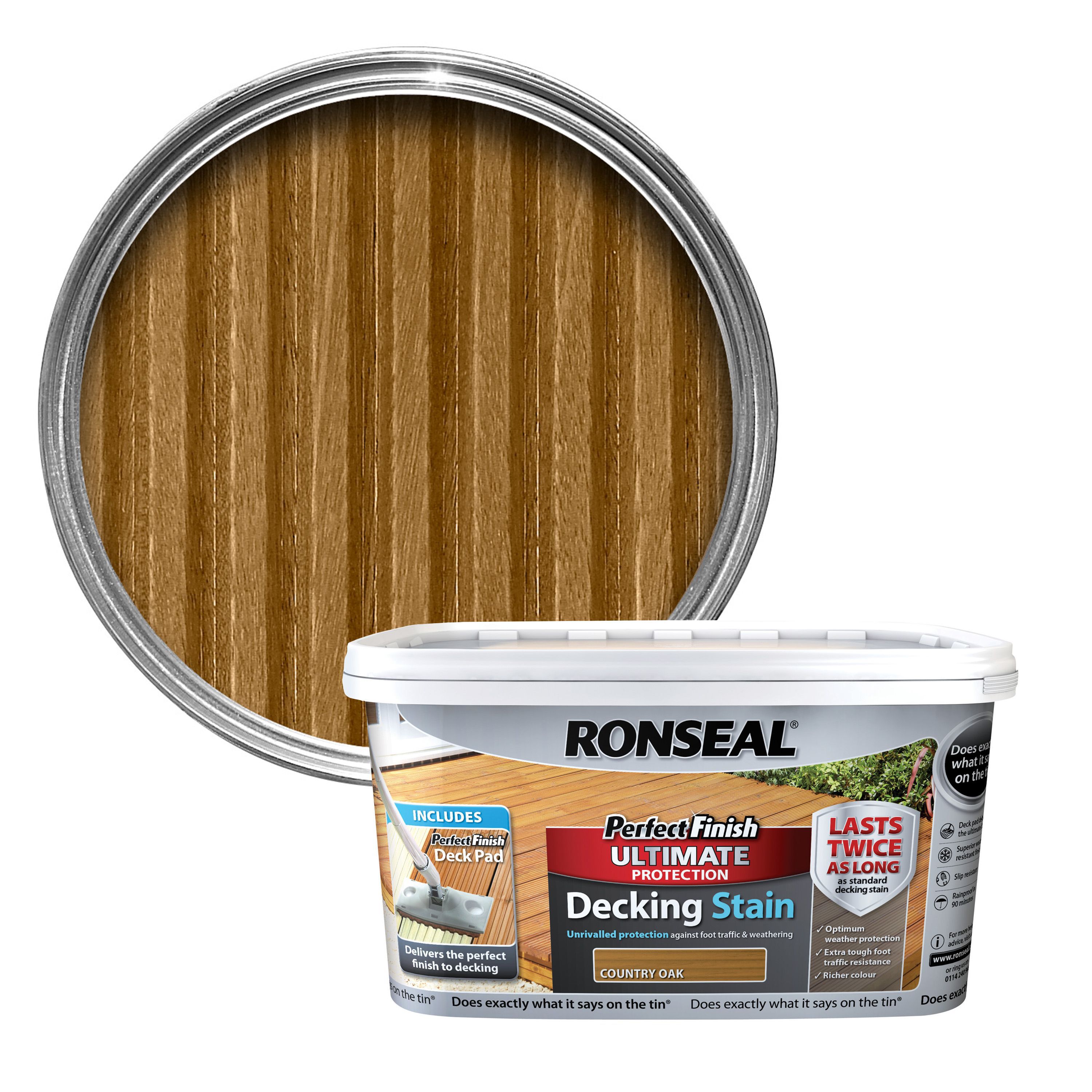 Ronseal Perfect Finish Country Oak Decking Wood Stain, 2.5 Price Comparisons | Compare The Build