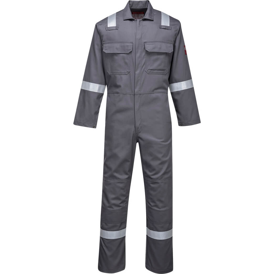 Biz Weld Mens Iona Flame Resistant Coverall Grey 2XL 32" | Compare The Build