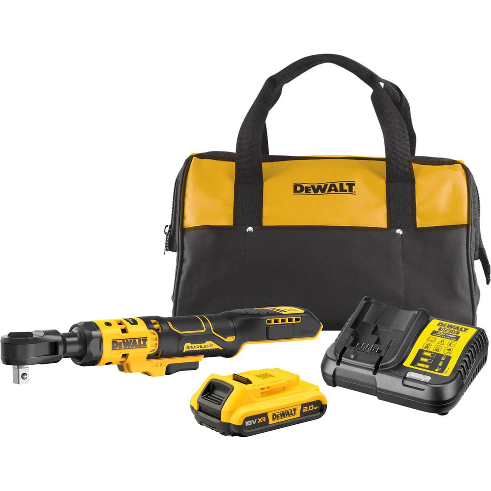 DeWalt DCF512 18v XR Cordless 1/2" Drive Open Head Ratchet Wrench 1 x 2ah Li-ion Charger Bag Price Comparisons | Compare The Build