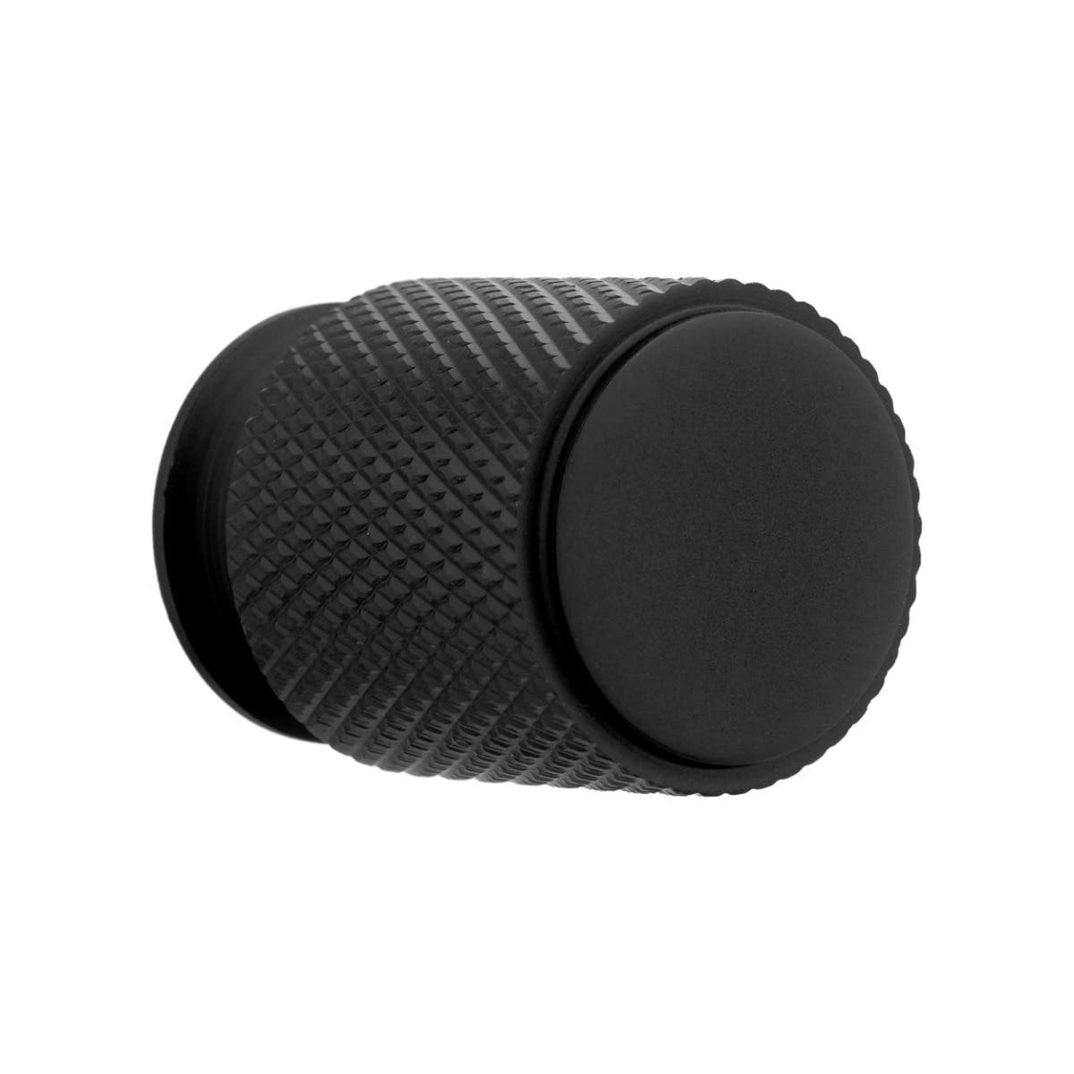 Kensington Knurled Cabinet Wardrobe Drawer Knob Matt Black - 20mm | Compare The Build